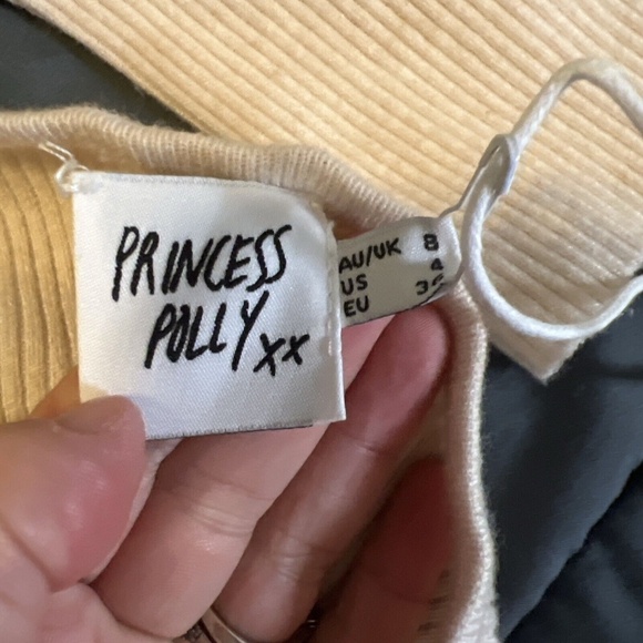 Princess Polly Nedura Knit Mini Dress Beige Size 4 New With Tag - Picture 7 of 12